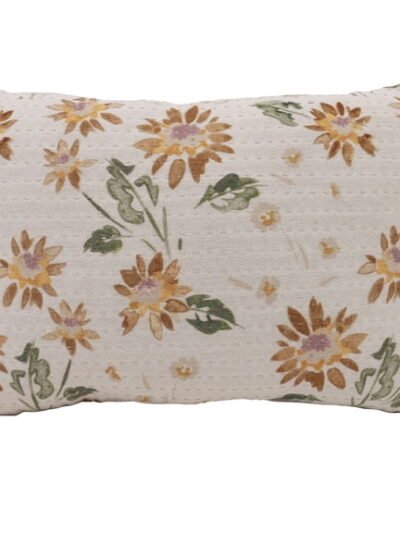 Mainstays 14 x 20 in Chambray Floral Sunflower Lumbar Decorative Throw Pillow