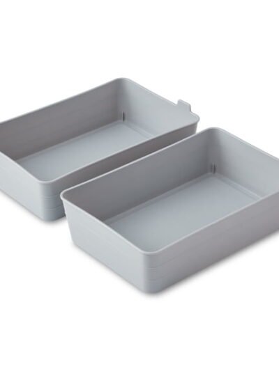 Mainstays Flexible Drawer Storage Organizer Bins - Gray, 2 Pack
