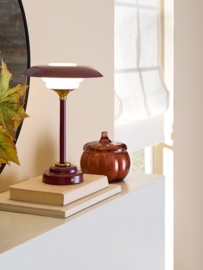 Better Homes & Gardens 12 in Portable Red Ripple LED Lamp